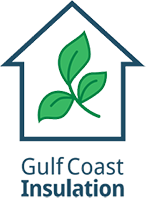 Gulf Coast Insurance logo featuring three leaves inside the outline of a house